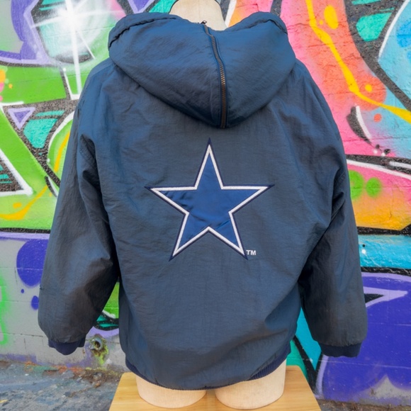 DALLAS COWBOYS NFL Vintage Puffer Jacket Size Large | Unique retro embroidery - Picture 2 of 14